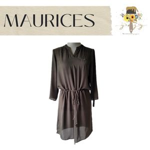 MAURICES, XS, Olive Green, High-low Dress